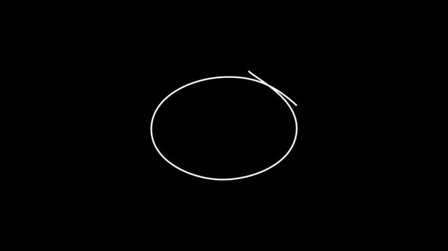 Circle marker with drawing effect, Animated red circle drawn, red marker pen style, doodle red circle marker and underline stroke.
