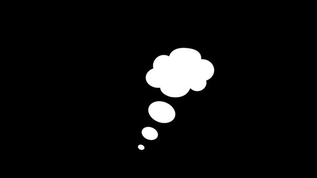 thinking chat speech bubble animated video on a background.
