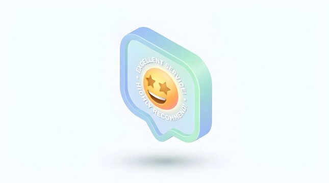 Excellent service recommendation badge with smiley icon
