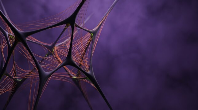 Abstract Halloween background with network design and purple colors  