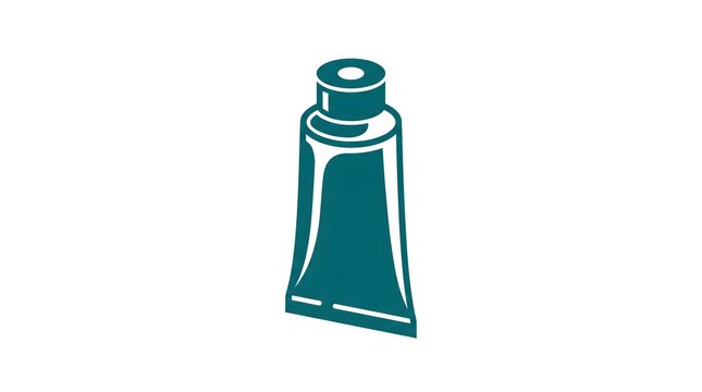 A minimalist vector icon of an ointment or cream tube with a cap, rendered in a solid teal green color isolated on a clean white background