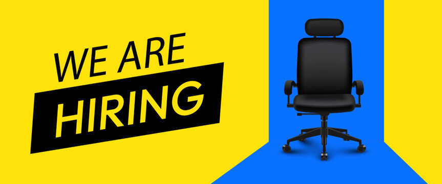 We are hiring concept with office chair.