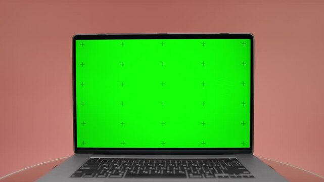 Studio View Laptop Chroma Key Preview on Pink