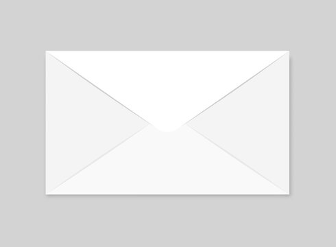 Envelope with blank paper icon in flat style. Letter communication vector illustration on isolated background. Office communication sign business concept.