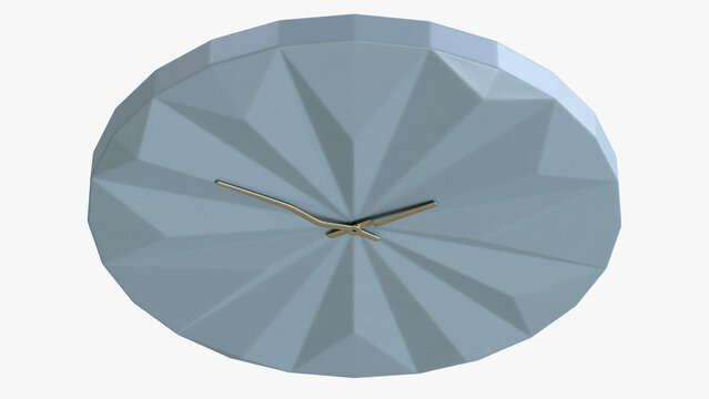 Geometric Wall Clock 3D Rendering 