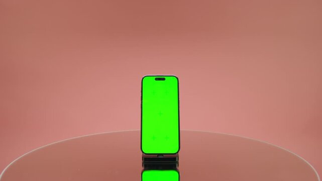 Direct View Smartphone Chroma Key Mockup on Pink