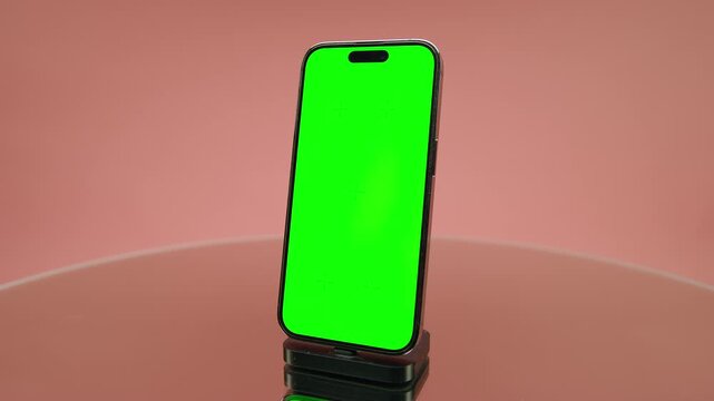 Prominent Smartphone Green Screen Preview on Pink