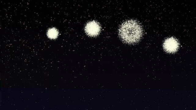 sparkling star field animation glowing night sky shining stars particles dark background motion graphic element seamless looping video asset 4k resolution cosmos