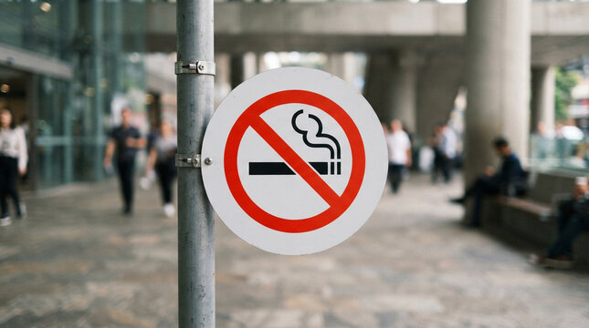 No Smoking sign in a public urban square