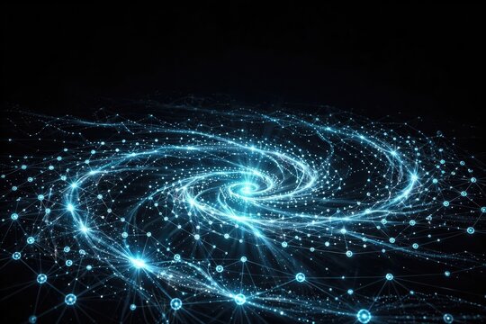 Abstract blue energy vortex representing data connection