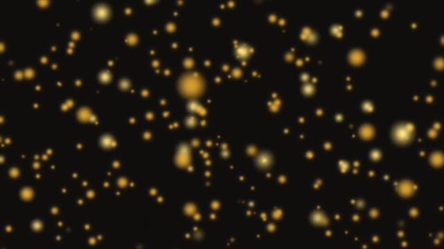 golden bokeh light animation glowing particles floating dust magical sparkles dark background motion graphic element seamless looping video asset 4k resolution