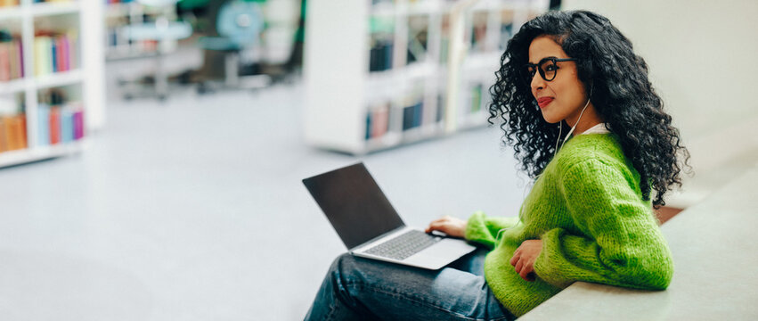 Public library study gives the student a focused space for online learning