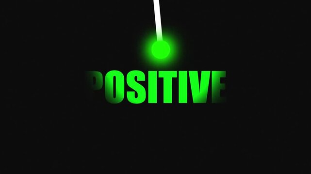 Digital welcome visual with gradient "POSITIVE" text, glowing cyan dot, and white laser animation. Gradient Colored Text with Glowing white Laser Beam welcome.4k video black background,