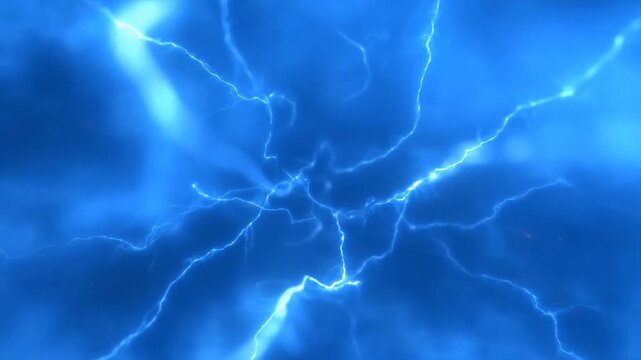 Blue Lightning Energy Pattern on Dark Background with Glowing Electric Branches
