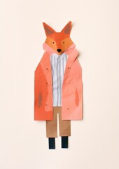 Naklejka premium Fox wearing Autumn outfit art anthropomorphic representation.