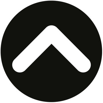 White Up Arrow Chevron Icon in Black Circle Transparent PNG
