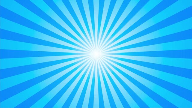 Vibrant Blue Sunburst Background Animation Perfect for Comic Book, Abstract Blue Sunburst Radiating Energy Background, Blue Sunburst Radial Rays Rotating Background