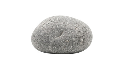 Smooth grey river stone isolated on a clean white background © PixelAura