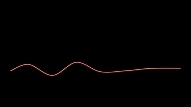 Coral Yarn Curl Motion Loop on Transparent Background