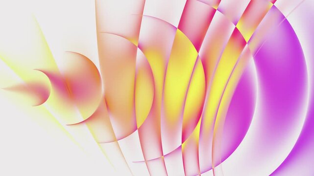 Abstract Yellow and Pink Curved Waves Seamless Loop Video