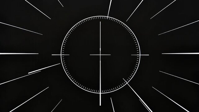 Futuristic HUD Target Reticle Crosshair with Speed Lines Overlay