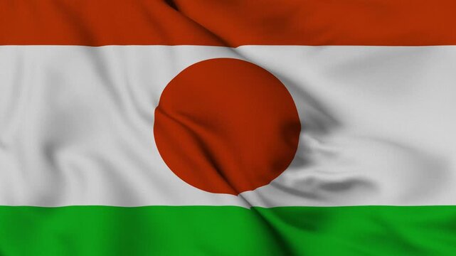4K animation of the Nigerien national flag waving in the wind
