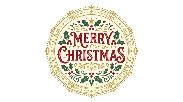 A beautifully designed vintage style 'merry christmas' graphic perfect for holiday greetings and festive celebrations