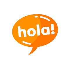 Hola  - orange speech bubble © KR Studio