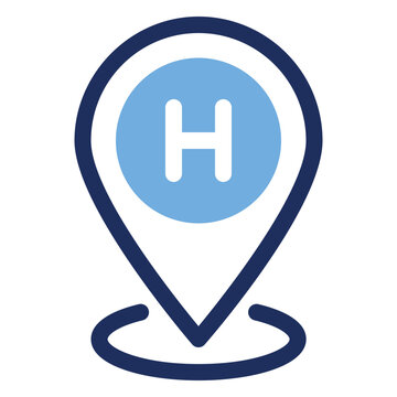 Hospital Location Map Pin Duo Tone Icon