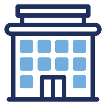 Office Apartment Hotel Building Duo Tone Icon