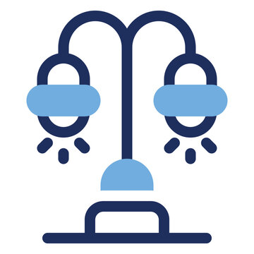 Street Light Lamp Post Duo Tone Icon