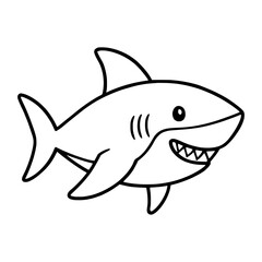 Fototapeta premium Easy Shark Coloring Page