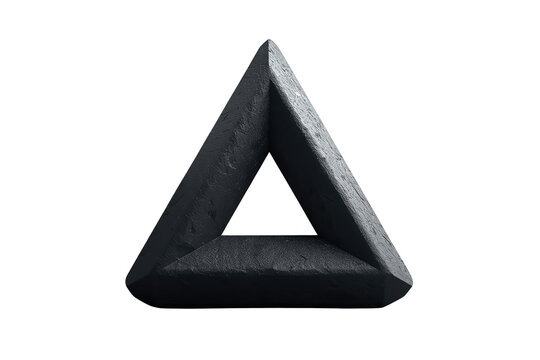 Black impossible triangular geometric sculpture