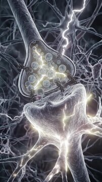 Pathogen cellular damage: presynaptic terminal, postsynaptic receptor, synaptic cleft, neurotransmitter release, nerve impulse, muscle rigidity, Clostridium tetani, toxin protein, signal disruption.