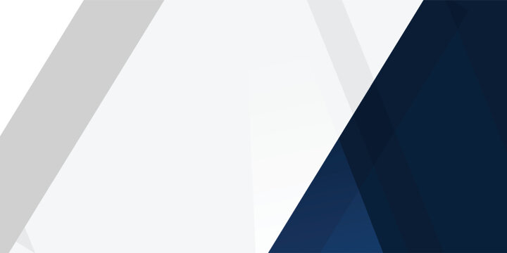 Abstract white and navy blue geometric background banner with diagonal overlapping shapes, modern corporate business vector illustration