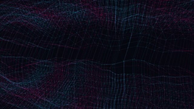 Glowing neural network nodes morph in a seamless data lattice