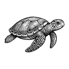 Fototapeta premium Hand Drawn Turtle Illustration