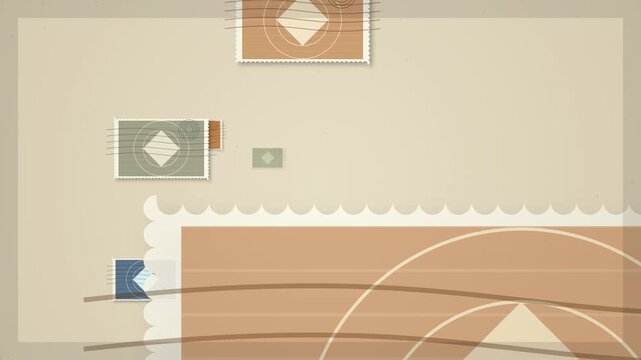 Retro Postage Stamp Animation Motion Background