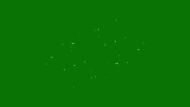 Luxury glitter sparkle star trail animation with twinkling fairy dust, glowing particle circle, cartoon doodle sparkles, fairy dust glitter stars trail transition on green screen. 4k video