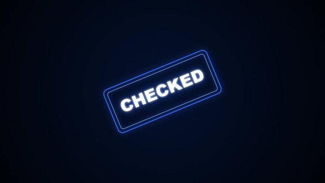 Generic digital checked status button conceptual motion graphic