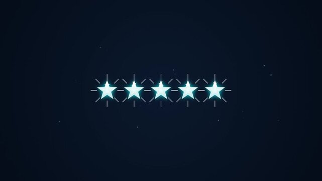 Generic five star rating conceptual digital animation
