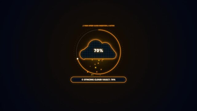 Generic cloud computing sync interface conceptual motion graphic