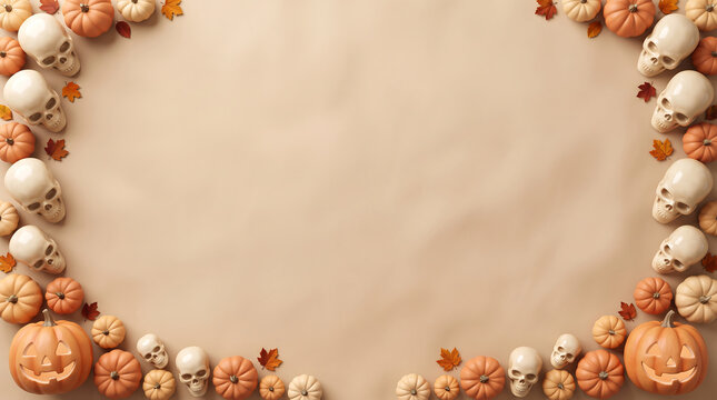 Elegant floral frame with dried roses creating a decorative wreath on neutral background
