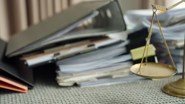 Large Piles of Office Documents and Paperwork on Desk