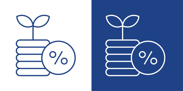 Compound Interest Blue And White Icon Style Collection