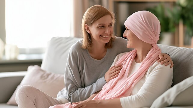 Mother and Daughter Supporting Cancer Recovery