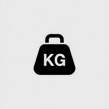 Black weight icon with kilograms symbol