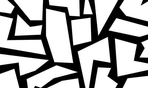 Abstract geometric black and white shattered pattern background. cracked pattern.