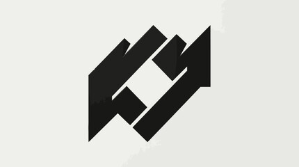 Fototapeta premium Abstract interlocking arrows geometric logo design.