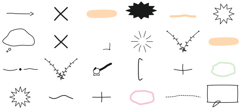 Set of flat style decorative icons